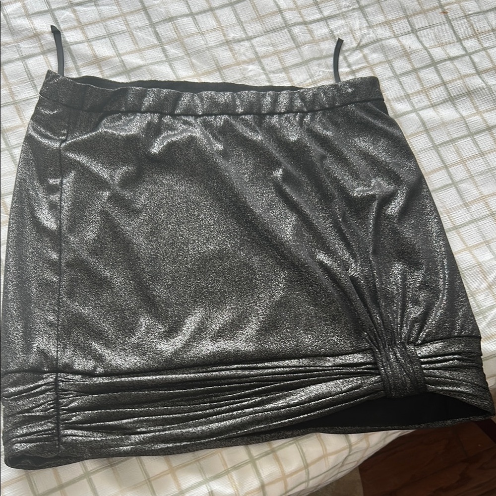 Metallic Silver Skirt